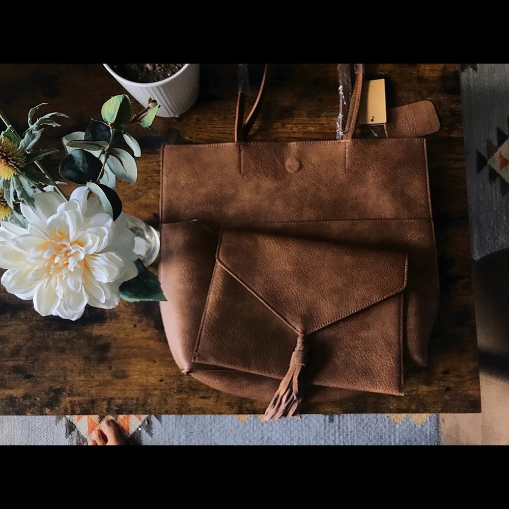 Street Level Suede/Leather Tote